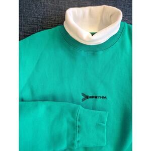 Apathy Streetwear Brand Teal Layered Look Pullover Sweatshirt Large